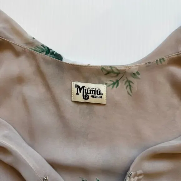 Show Me Your Mumu Floral Maxi Dress Women's Medium Chiffon Coquette Cottagecore - Picture 8 of 16